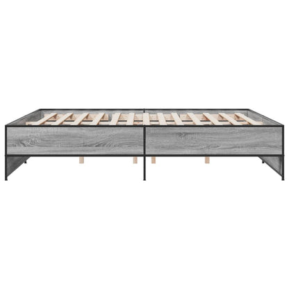 Bed Frame without Mattress Grey Sonoma 180x200 cm Super King