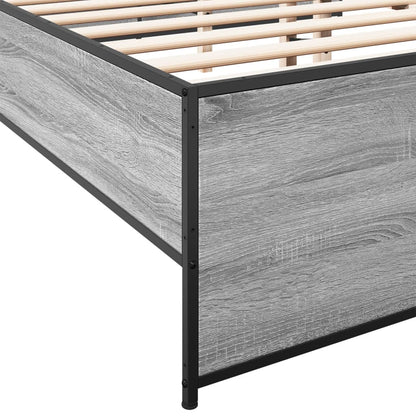 Bed Frame without Mattress Grey Sonoma 180x200 cm Super King