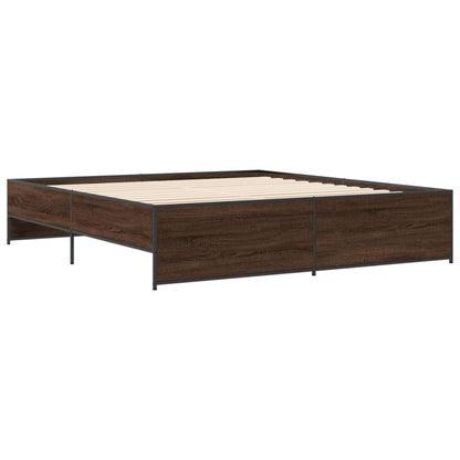 Bed Frame without Mattress Brown Oak 180x200 cm Super King