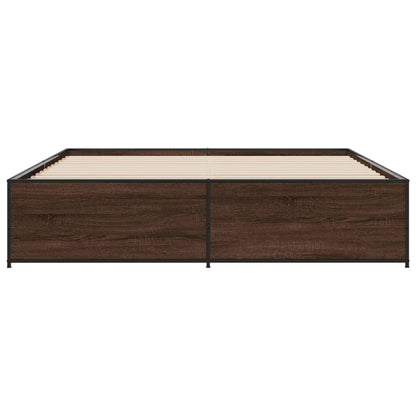 Bed Frame without Mattress Brown Oak 180x200 cm Super King