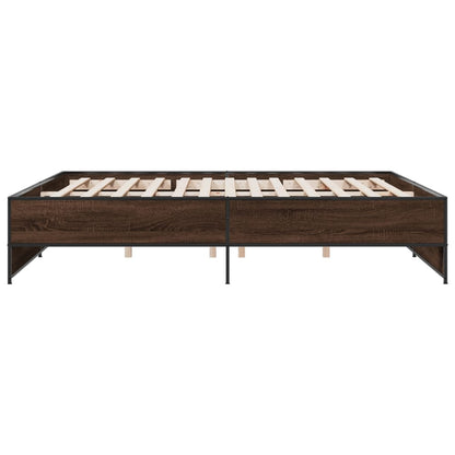 Bed Frame without Mattress Brown Oak 180x200 cm Super King