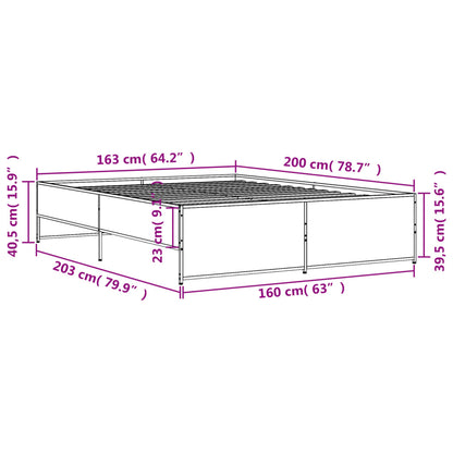 Bed Frame without Mattress Sonoma Oak 160x200 cm