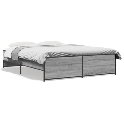 Bed Frame without Mattress Grey Sonoma 160x200 cm