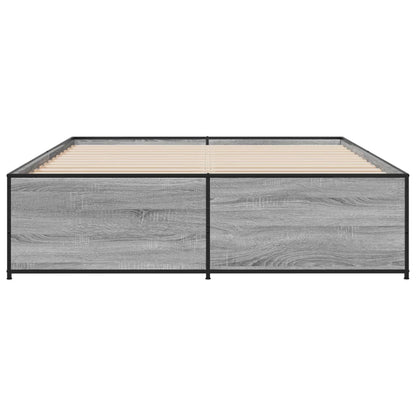Bed Frame without Mattress Grey Sonoma 160x200 cm