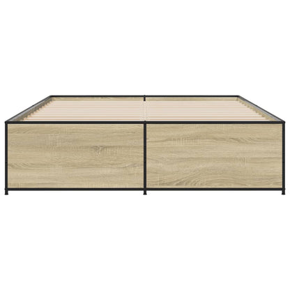 Bed Frame without Mattress Sonoma Oak 150x200 cm King Size