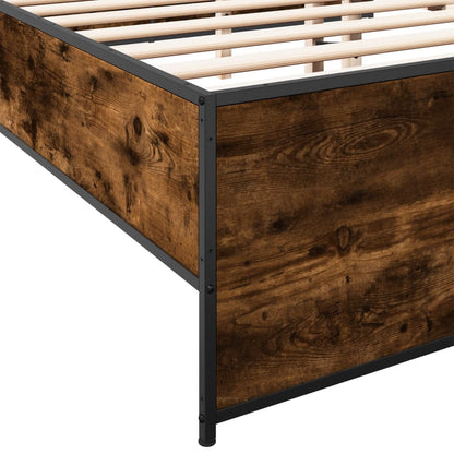 Bed Frame without Mattress Smoked Oak 150x200 cm King Size