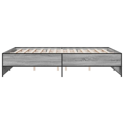 Bed Frame without Mattress Grey Sonoma 150x200 cm King Size