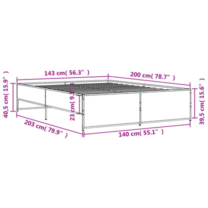 Bed Frame without Mattress Sonoma Oak 140x200 cm