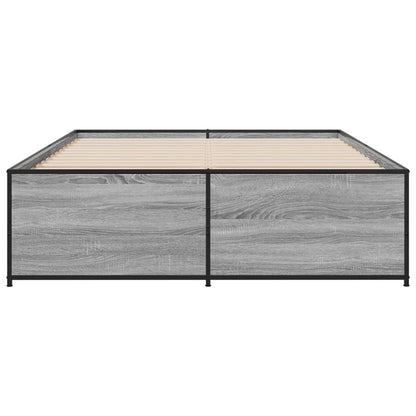 Bed Frame without Mattress Grey Sonoma 120x200 cm