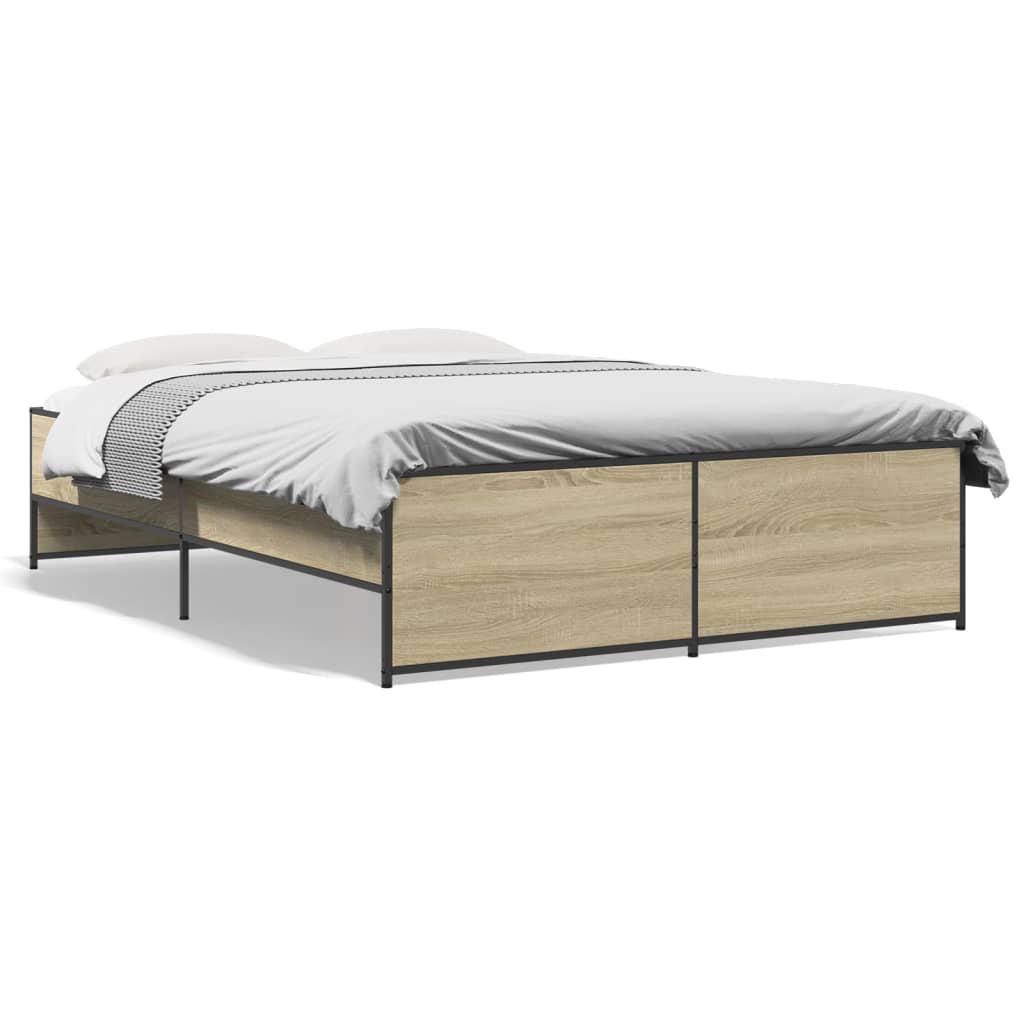 Bed Frame without Mattress Sonoma Oak 140x190 cm
