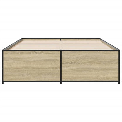 Bed Frame without Mattress Sonoma Oak 140x190 cm