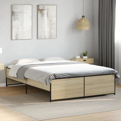 Bed Frame without Mattress Sonoma Oak 140x190 cm