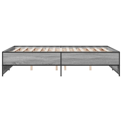 Bed Frame without Mattress Grey Sonoma 140x190 cm