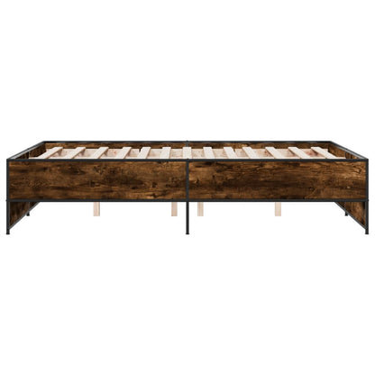 Bed Frame without Mattress Smoked Oak 135x190 cm Double
