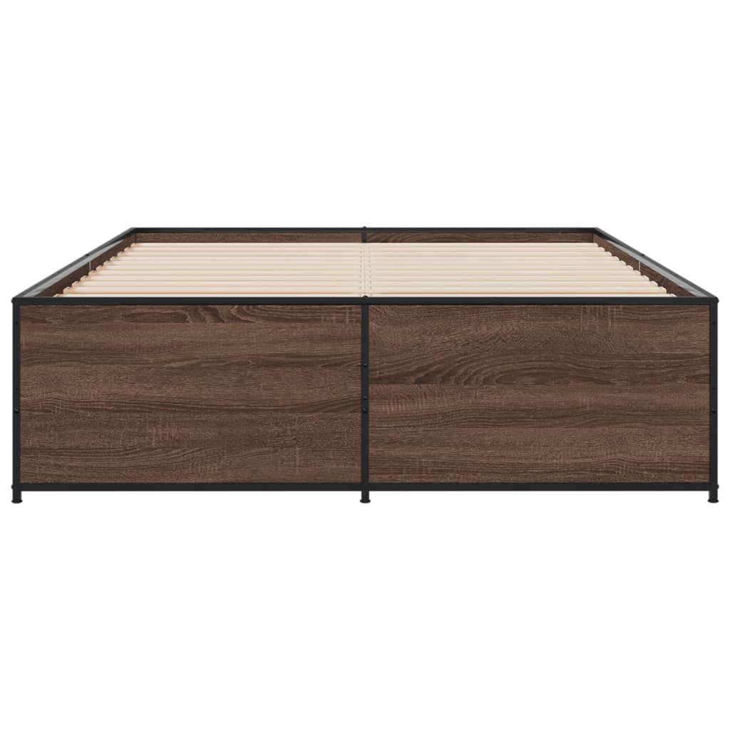 Bed Frame without Mattress Brown Oak 135x190 cm Double
