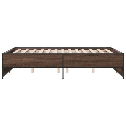 Bed Frame without Mattress Brown Oak 135x190 cm Double