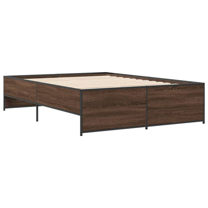 Bed Frame without Mattress Brown Oak 135x190 cm Double