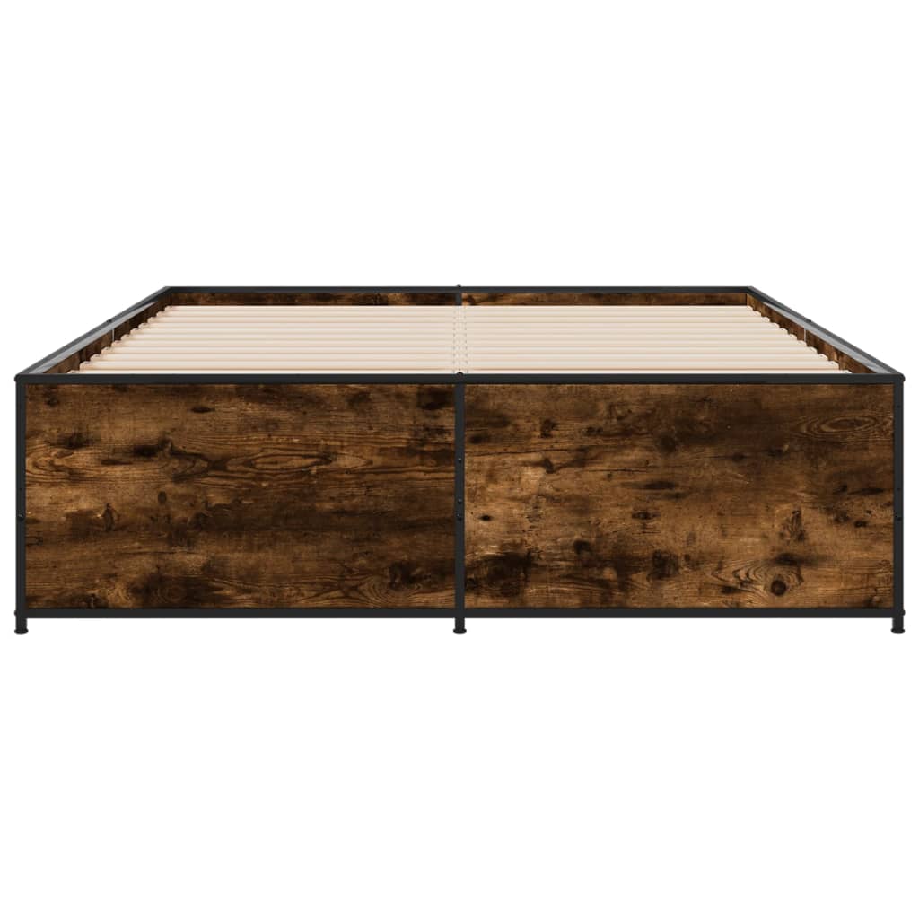 Bed Frame without Mattress Smoked Oak 120x190 cm Small Double