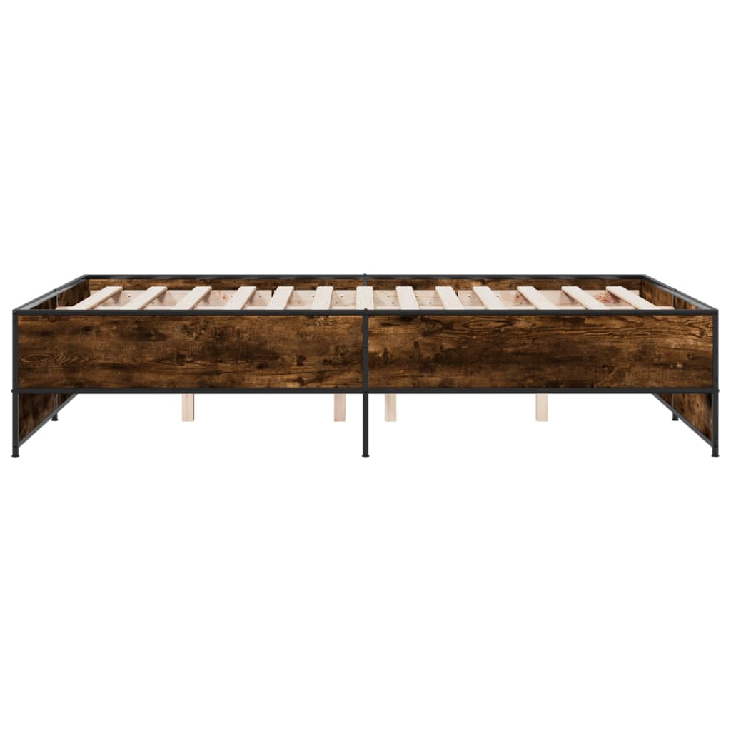 Bed Frame without Mattress Smoked Oak 120x190 cm Small Double