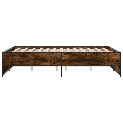 Bed Frame without Mattress Smoked Oak 120x190 cm Small Double
