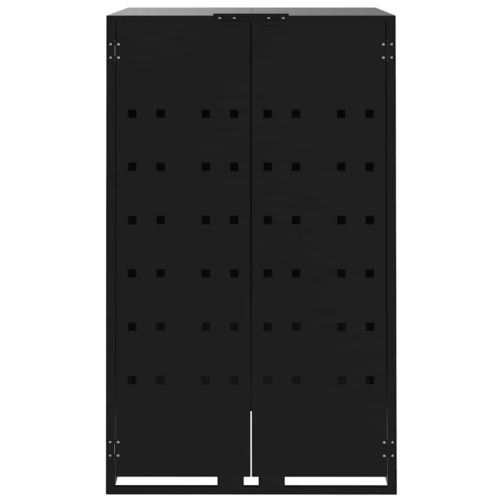 Wheelie Bin Storage for 5 Bins Black 345x79x117 cm Steel