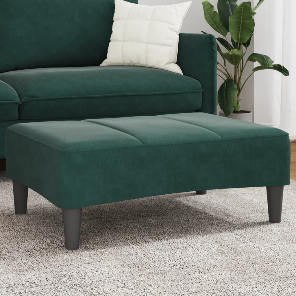 Footstool Dark Green 77x55x31 cm Velvet