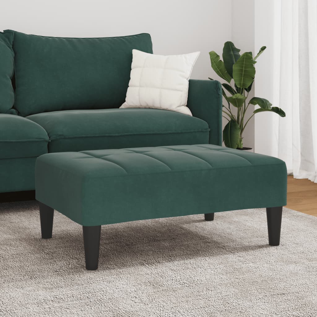 Footstool Dark Green 77x55x31 cm Velvet