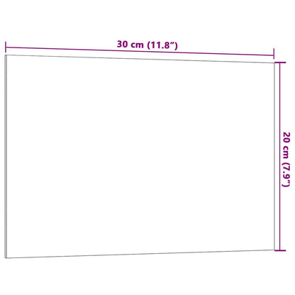 Wall-mounted Magnetic Board Black 30x20 cm Tempered Glass
