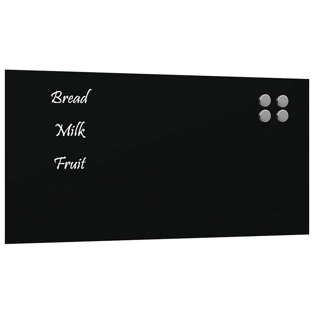 Wall-mounted Magnetic Board Black 60x30 cm Tempered Glass