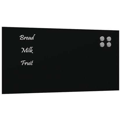 Wall-mounted Magnetic Board Black 60x30 cm Tempered Glass