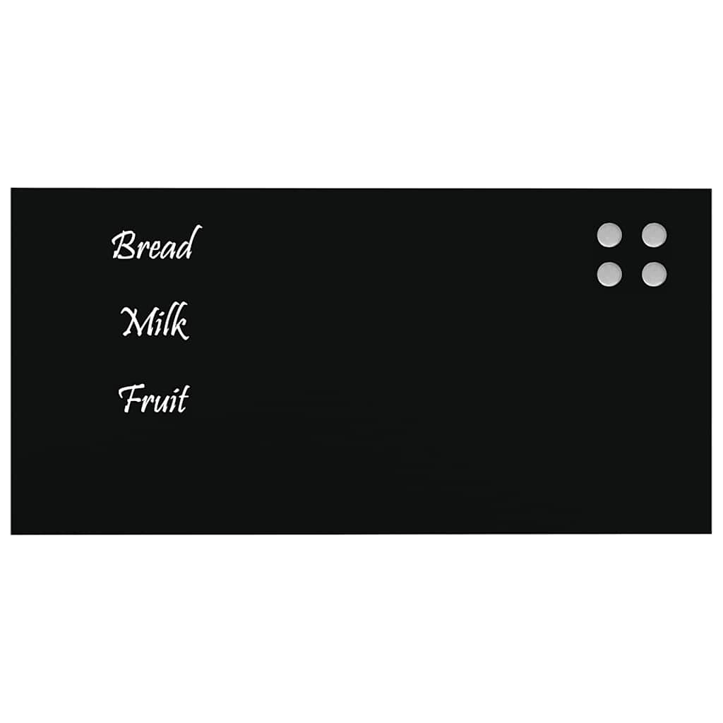 Wall-mounted Magnetic Board Black 60x30 cm Tempered Glass