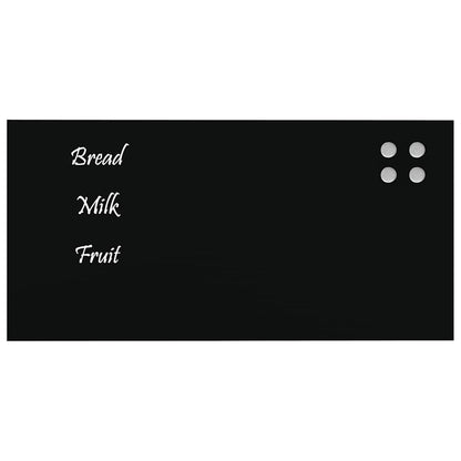 Wall-mounted Magnetic Board Black 60x30 cm Tempered Glass