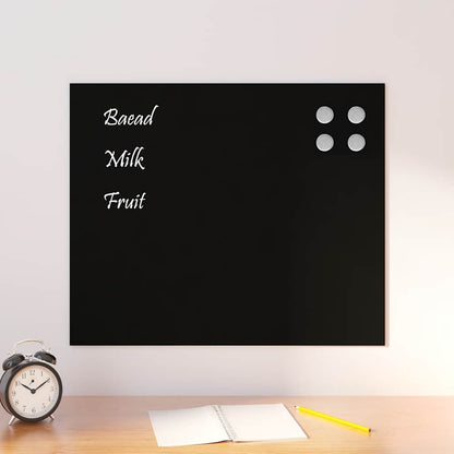 Wall-mounted Magnetic Board Black 60x50 cm Tempered Glass