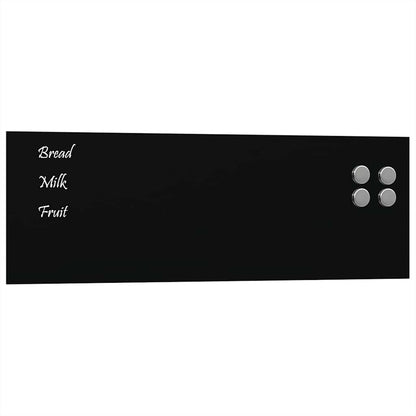 Wall-mounted Magnetic Board Black 60x20 cm Tempered Glass