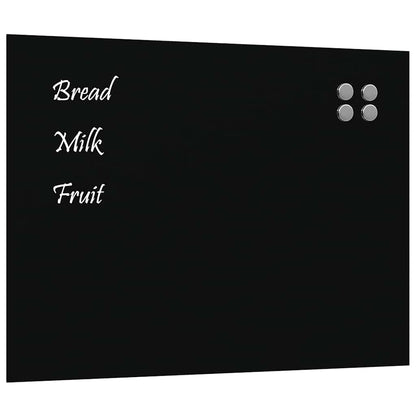 Wall-mounted Magnetic Board Black 80x60 cm Tempered Glass