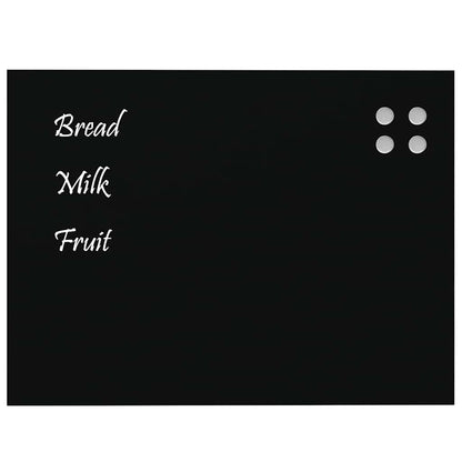 Wall-mounted Magnetic Board Black 80x60 cm Tempered Glass