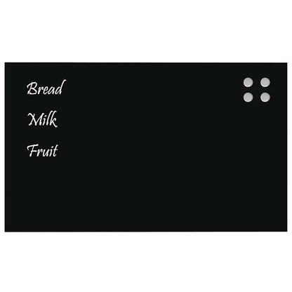 Wall-mounted Magnetic Board Black 100x60 cm Tempered Glass
