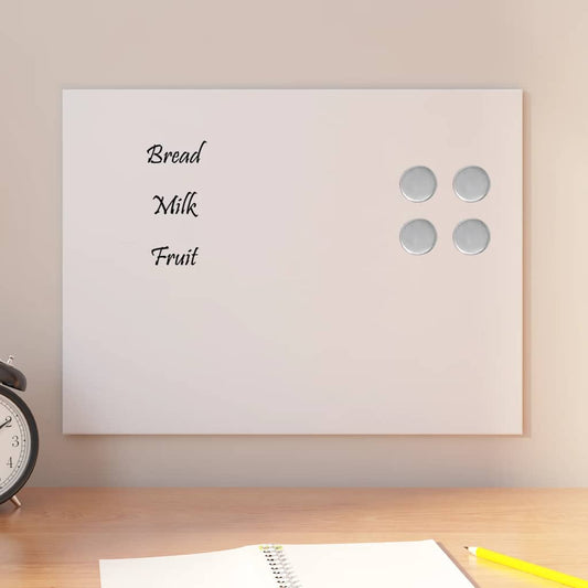 Wall-mounted Magnetic Board White 40x30 cm Tempered Glass