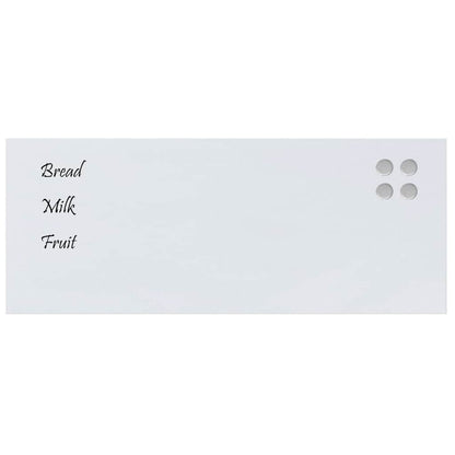 Wall-mounted Magnetic Board White 100x40 cm Tempered Glass