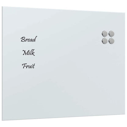 Wall-mounted Magnetic Board White 50x40 cm Tempered Glass