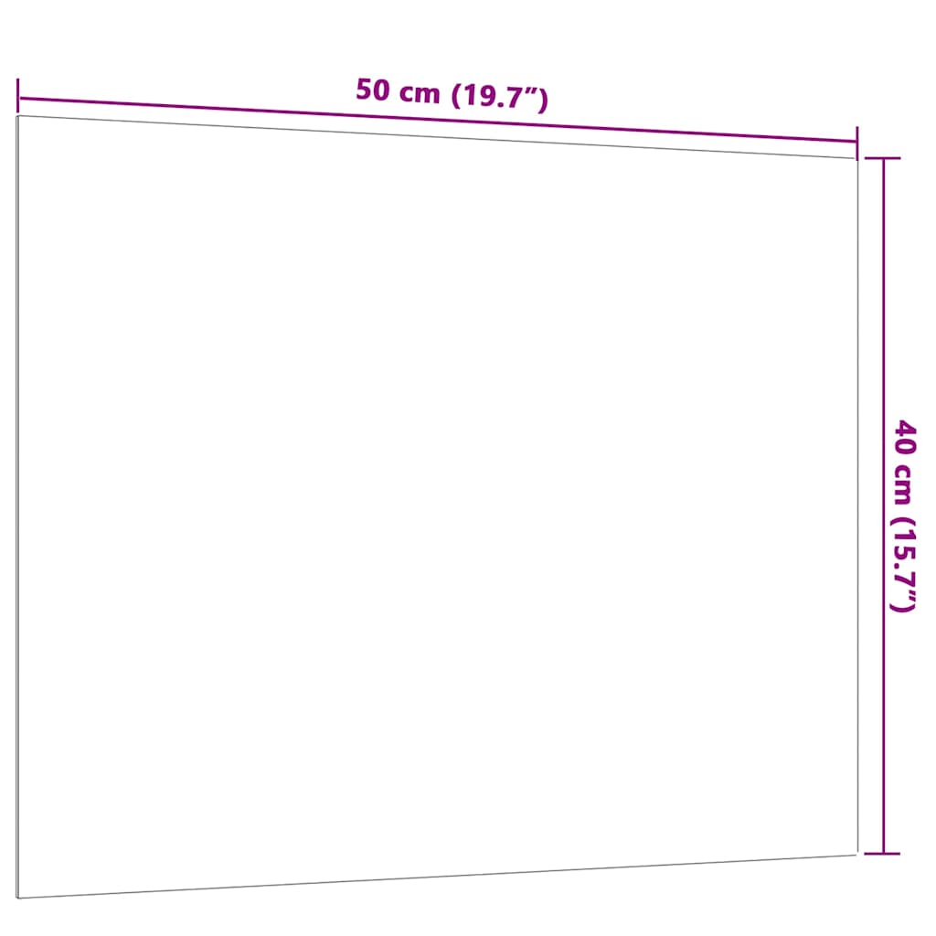 Wall-mounted Magnetic Board White 50x40 cm Tempered Glass