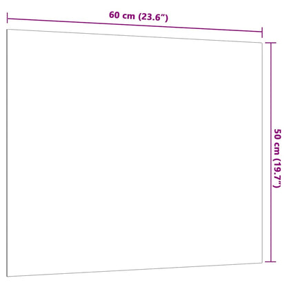 Wall-mounted Magnetic Board White 60x50 cm Tempered Glass