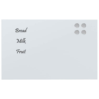 Wall-mounted Magnetic Board White 80x50 cm Tempered Glass
