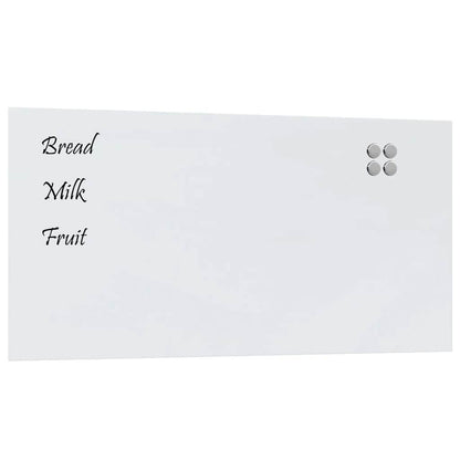 Wall-mounted Magnetic Board White 100x50 cm Tempered Glass