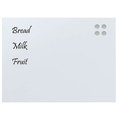 Wall-mounted Magnetic Board White 80x60 cm Tempered Glass