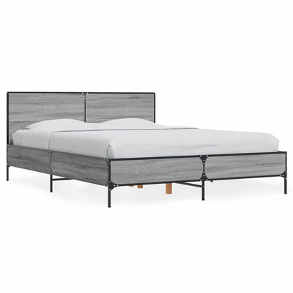 Bed Frame without Mattress Grey Sonoma 120x200 cm