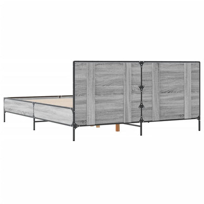 Bed Frame without Mattress Grey Sonoma 140x200 cm