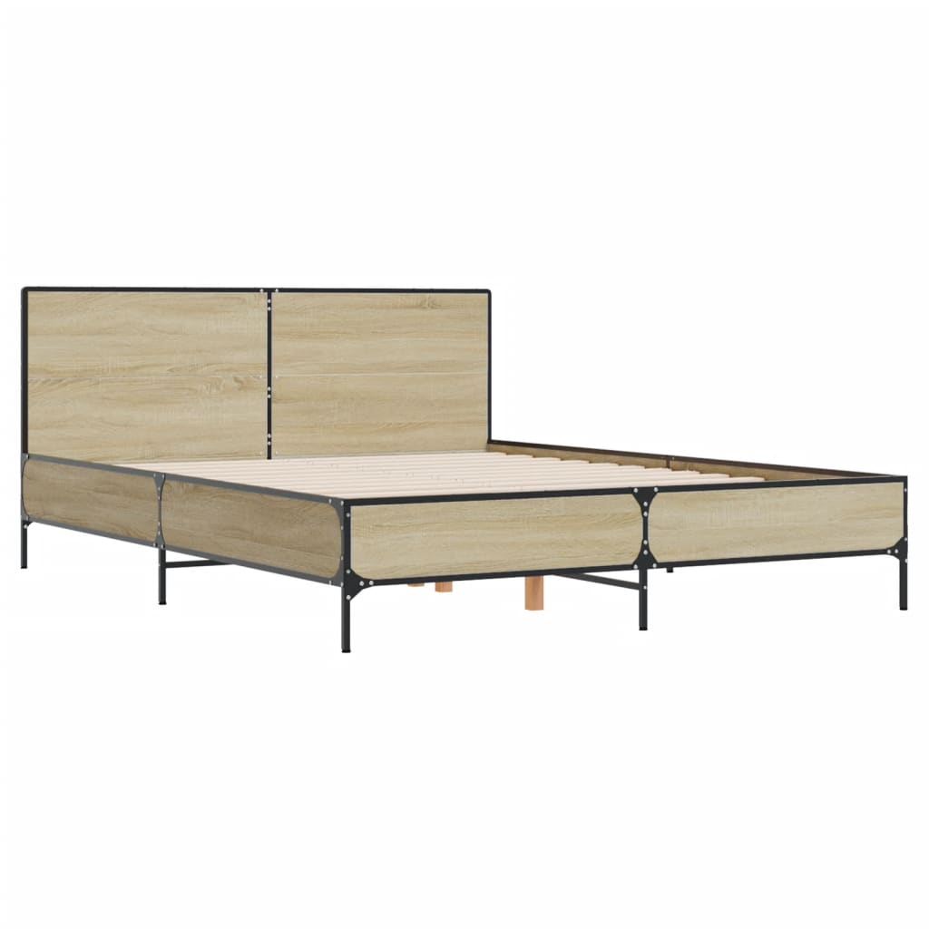 Bed Frame without Mattress Sonoma Oak 160x200 cm