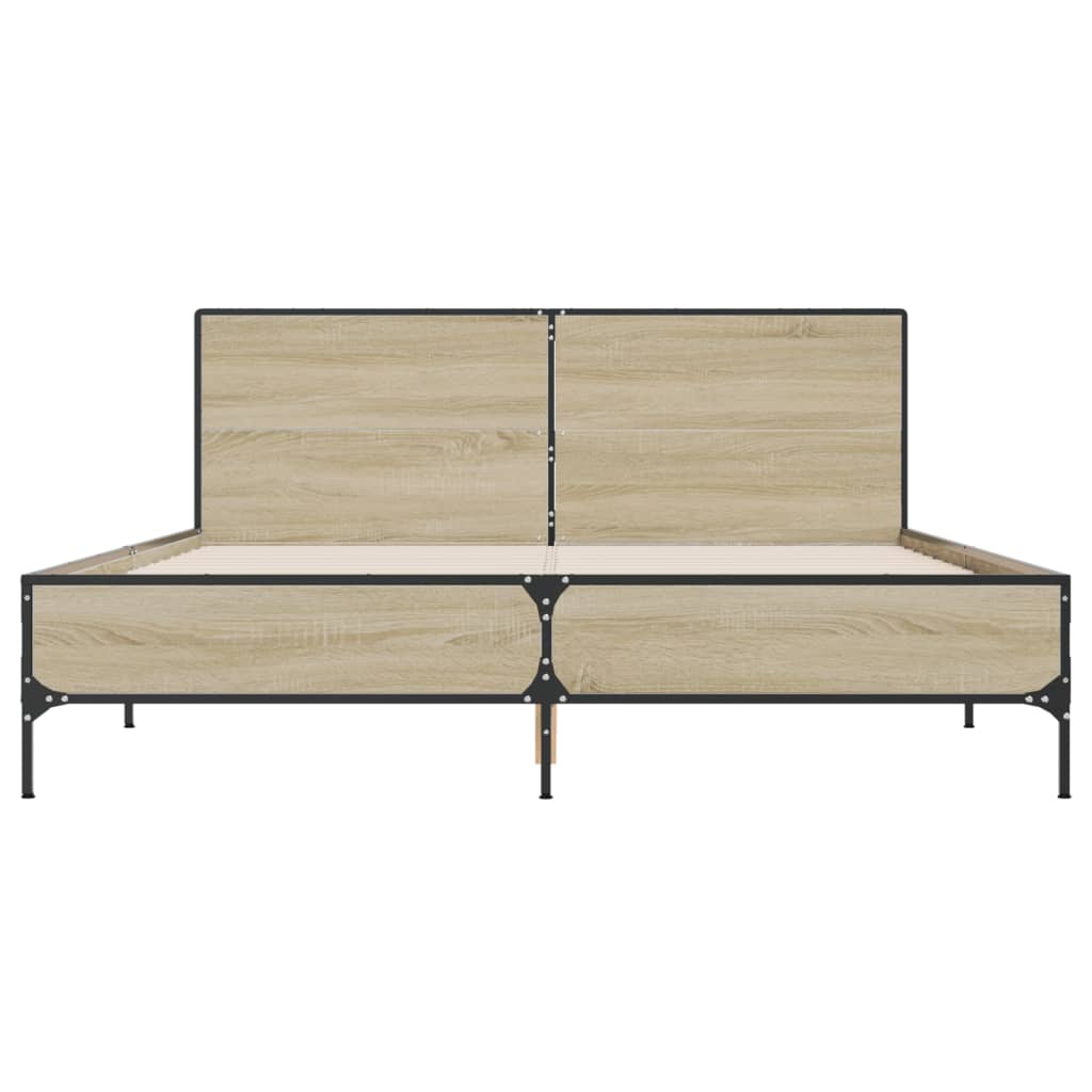 Bed Frame without Mattress Sonoma Oak 160x200 cm