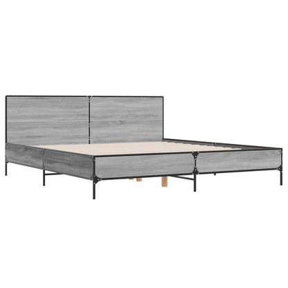 Bed Frame without Mattress Grey Sonoma 180x200 cm Super King
